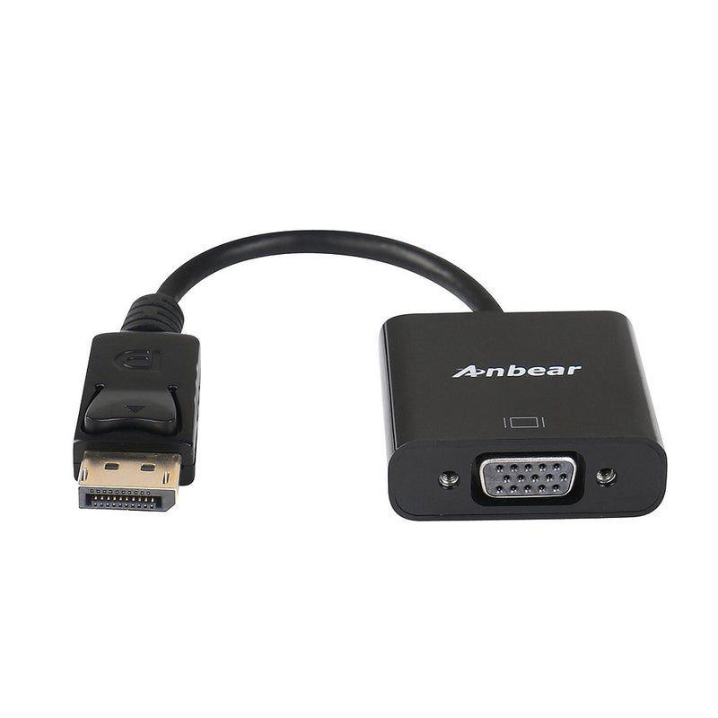 Anbear DisplayPort to VGA Adapter, Gold Plated DisplayPort for Enabled Desktops and Laptops to VGA Converter 1080P@60HZ(1Pack, DP) - Image 1